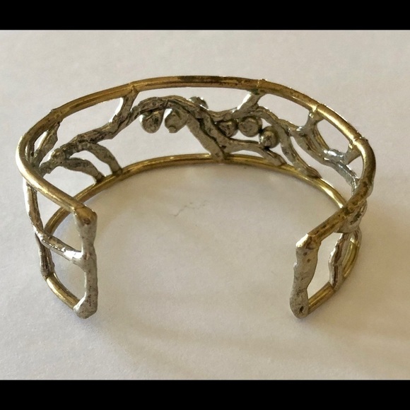Vintage Handcrafted Silver/ Gold Bangle Bracelet - Picture 3 of 7
